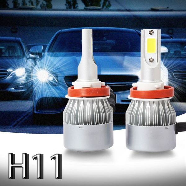 

headlamps 2pcs c6 led car headlight kit cob h11 36w 7600lm white light bulbs