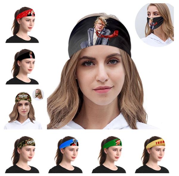 

trump стяжка маска маска 2020 президент выборы wristband лицо сделать америку великого велоспорта спорт headwarp потом группа волосы тюрбан, Slivery;white