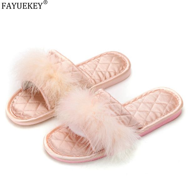 

2020 spring summer autumn women slipper ladies fluffy soft indoor slides furry slip on flip flops plush shoes zapatos de mujer, Black