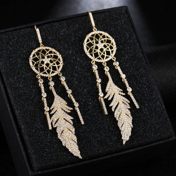 

net red style japanese and korean european and american fashion retro earrings female temperament all-match full diamond earrings earrings e, Golden