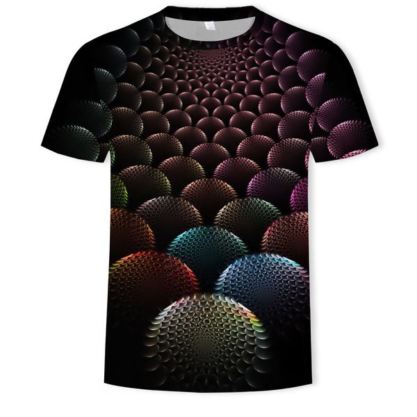 

mens3d printed ball graphic t-shirt, White;black