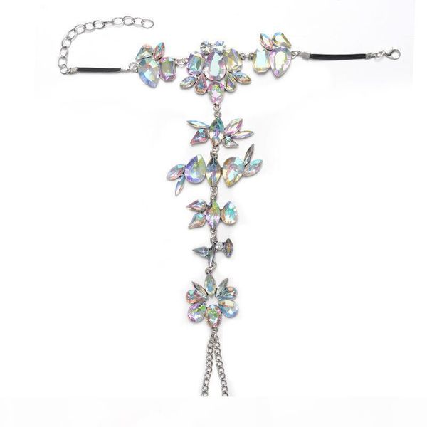 

f hip hop flower fashion sand beach anklets anklet chain women 2020 fashion exaggerate jewelry, Red;blue