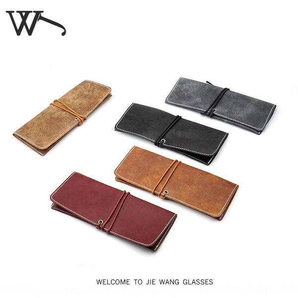 

имитация случай вс случай коровьей коробка вс кожа вс окно портативный очки кожаный ремешок очки сумка, Blue