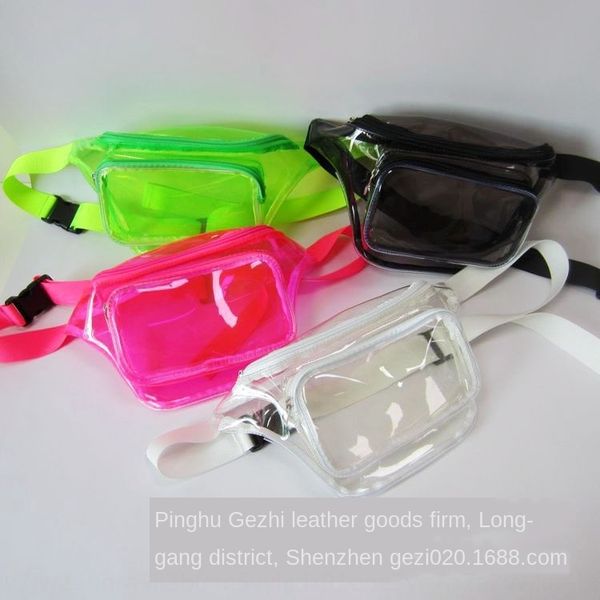 

vdqf8 candy color transparent running outdoor sports waist candy multi-functional fashion leisure outdoor sports waist running jelly chest b