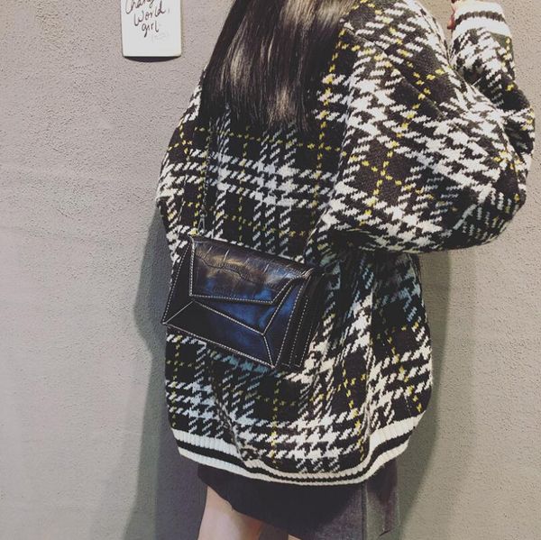 

leisure bag women's handbag new versatile messenger bag chic chain alligator bags