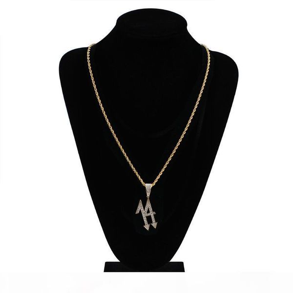 

d 2018 new necklace digital 14 hip hop jewelry inlaid zircon iced out chain vintage cacique pendant necklace jewelry factory who, Silver