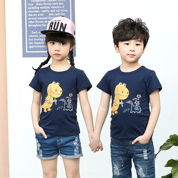 

ain3j хлопка детский top трусы t- трусы короткие мальчиков рукав и девочек напечатаны летом футболку топ средний и большой детский ба, Blue