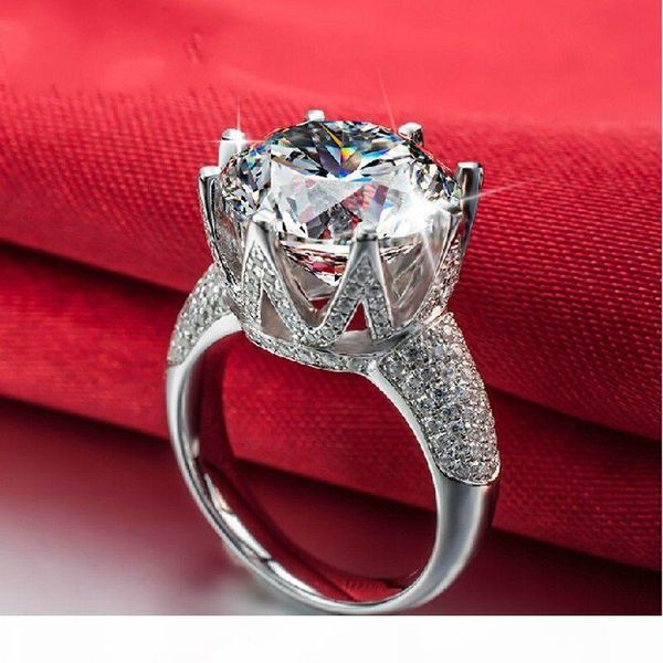 

j jewelry женщины solitaire round cut big 8ct топаз diamonique имитация алмазный 925 серебро свадебные кольцо диапазона подарка размер 5, Silver