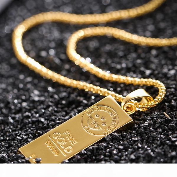 

форма ожерелье из нержавеющей стали iced out golden bar подвеска round box chain фортуна шарм ожерелье хип-хоп mens рождественский подарок, Silver