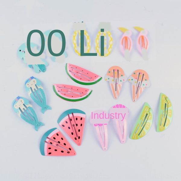 

4ucwb korean style accessories cartoon fruit bb children bb clip hairpin side clip watermelon personalized simple bangs fruit pineapple and, Slivery;white