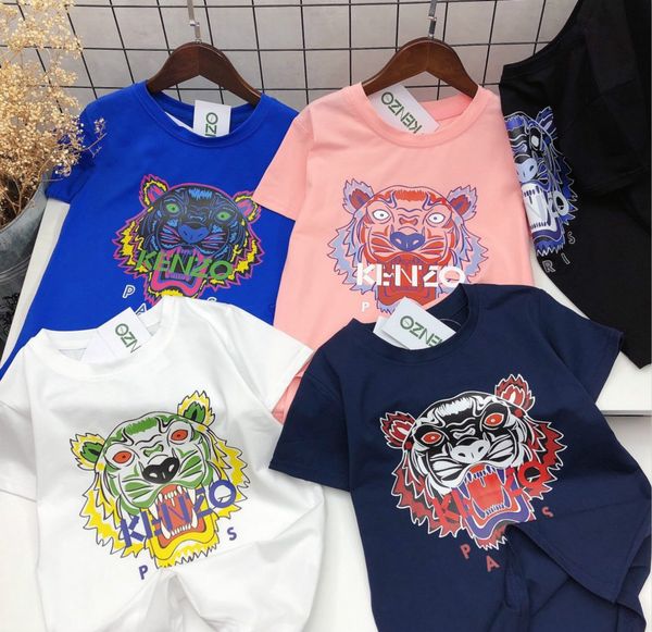 

kids designer suits boys girls tiger print two-piece sets children t-shirt +shorts 2020 designer casual sets plus size clothing sets, White