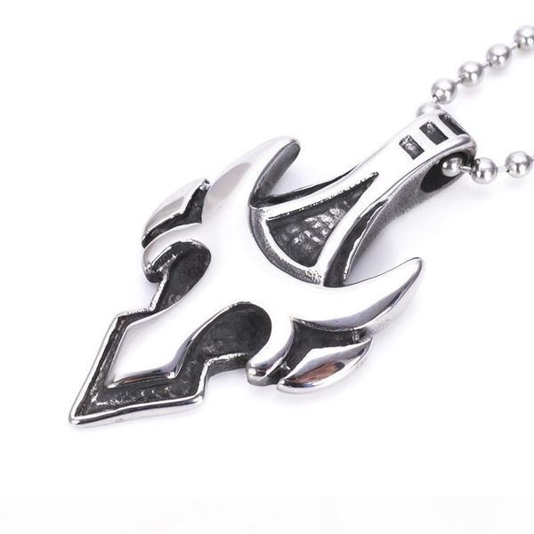 

a titanium steel drip oil huernia pendant necklace for men trenyd joyas beaded chains necklaces male trendy bijoux, Silver