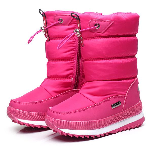 

women's waterproof frosty snow boot woman winter warm shoes girl and women thick fur boots botas mujer, Black