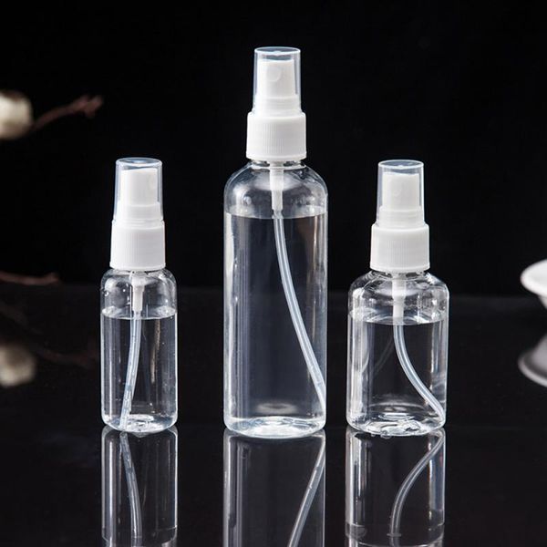 

1pc portable mini transparent empty spray bottles 30ml/50ml/100ml plastic refillable container cosmetic containers for travel