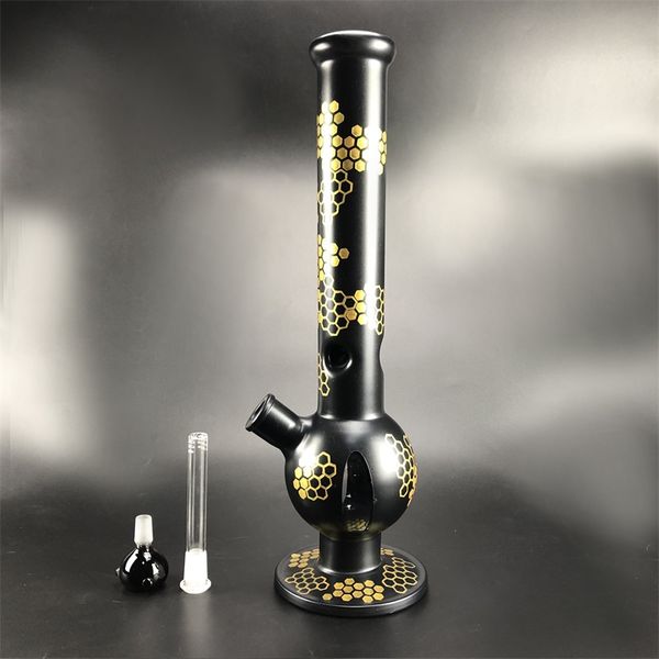 Bong per acqua in vetro da 18 pollici Narghilè Classic Beaker Gold e Black Dap Rigs con ciotola per accessori per fumatori