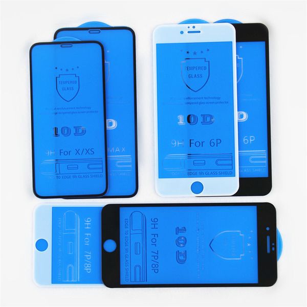 

10d полное покрытие экрана протектор 9н закаленное стекло углеродного волокна screen protector для iphone x 6 6s 7 8 plus xs max быстрая дос