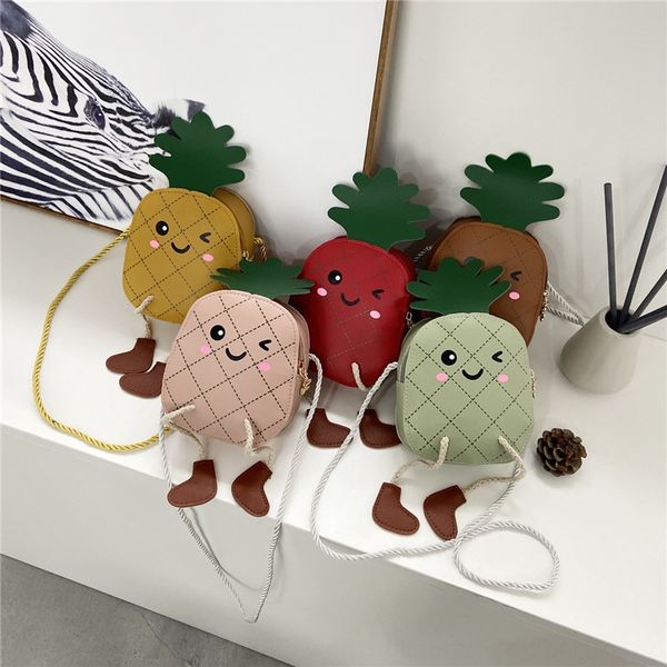 

girl 2020 pineapple messenger little girl coin purse cute baby accessories accessories small bag fashion small bag fashion, White
