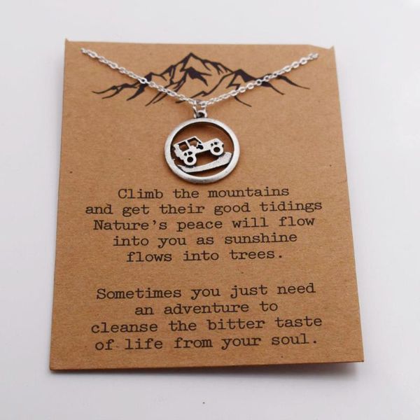 

sanlan jeep mountain necklace gift for her, Silver