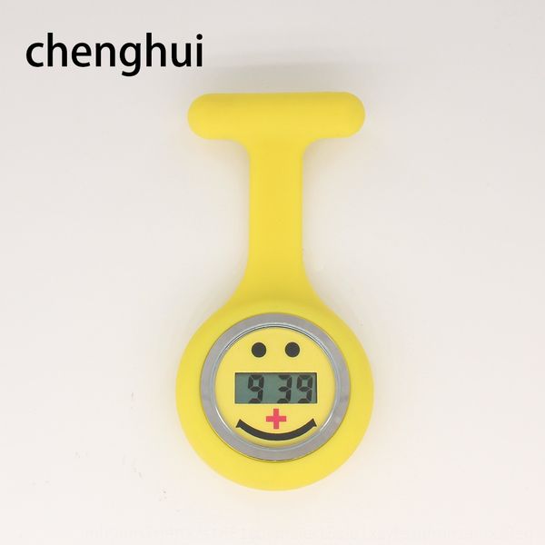 

new smiley silicone electronic nurse silicone pocket supplies female pocket chest watch nurse watch, Blue