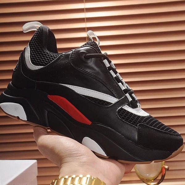 

breathable mens shoes fast delivery with origin box b22 calfskin sneaker comfortable luxury casual outdoor walking design sports shoes, Black