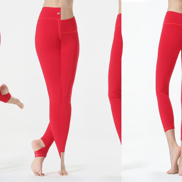 

red clothes sports yoga pants women's tight stretch quick-drying yoga clothes dance fitness running cropped pants, White;red