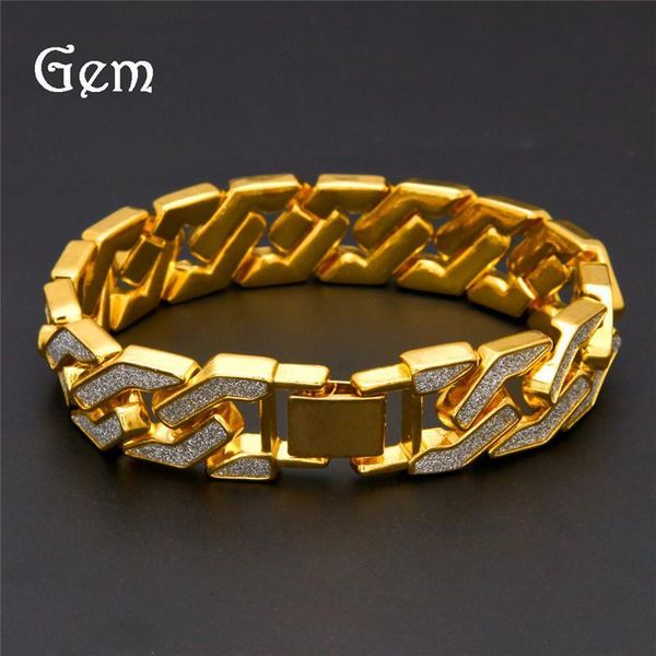 

cuban link chain bracelet for mens quality pop club accessories iced out hip hop bracelets gold plating bangle zircon chains, Black