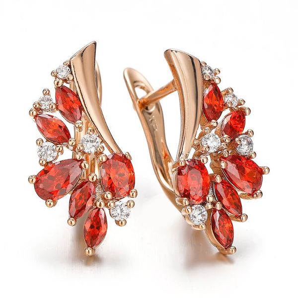 

hanreshe natural zircon drop earrings girl red green blue crystal earrings hiphop jewelry cute wedding women gift, Silver