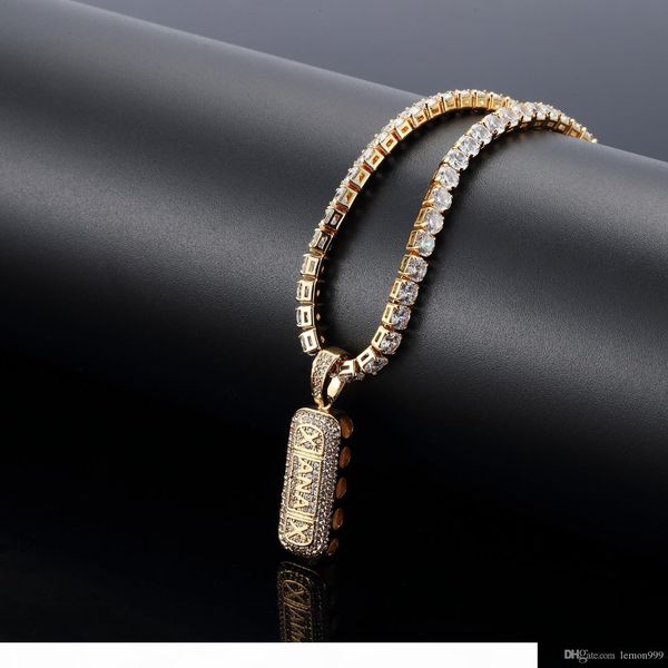 

e fashion hip hop necklace for men women long gold -color plated 18k necklaces chain with diamond men jewelry men gold silver pendants