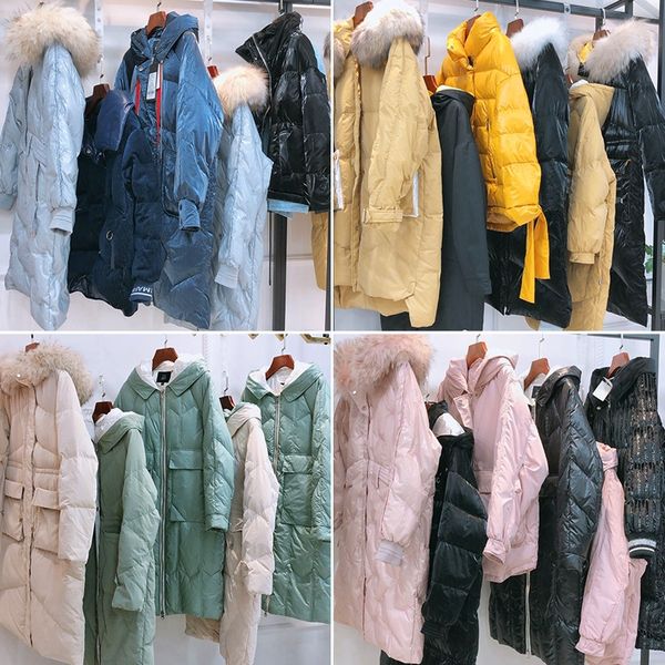 

women's goods down jacket cotton-padded clothes down jacket winter off-season cotton clothes live goods, Black