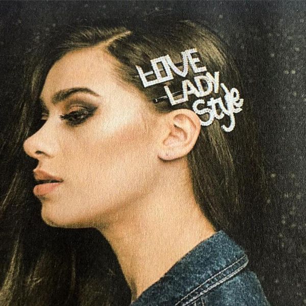 

new design shiny rhinestone love lady style letters hair clips for women hair accessories barrette style hairpins jewelry hot, Golden;silver