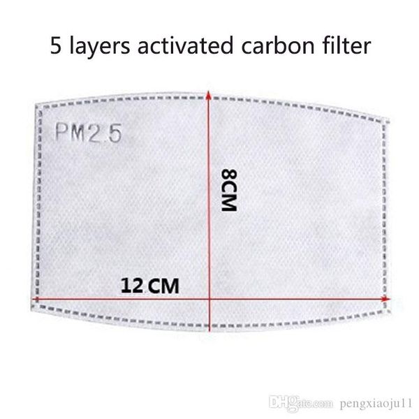 

2020 новый 5 слоев фильтр с активированным углем pm2.5 анти haze маски рот сменных фильтров для маски фильтров activate carbon