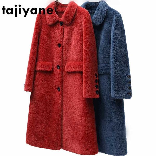 

real fur coat wool jacket autumn winter coat women clothes 2020 korean vintage sheep shearling women abrigo mujer zt3657, Black