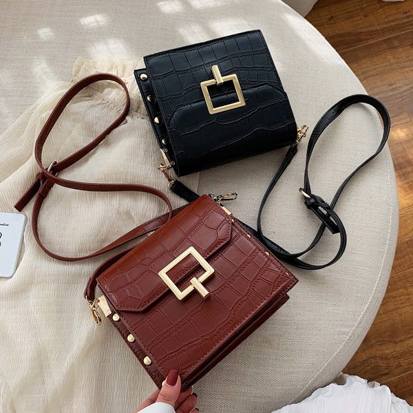 

stone pattern pu leather crossbody bags for women 2020 small lock shoulder messenger bag lady travel handbags and purses