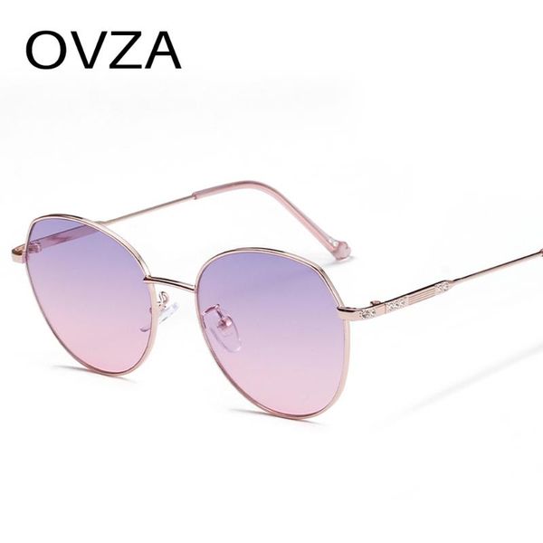 

ovza vintage retro sunglasses for women 2020 oval pink luxury decoration classic eyewear s2071, White;black