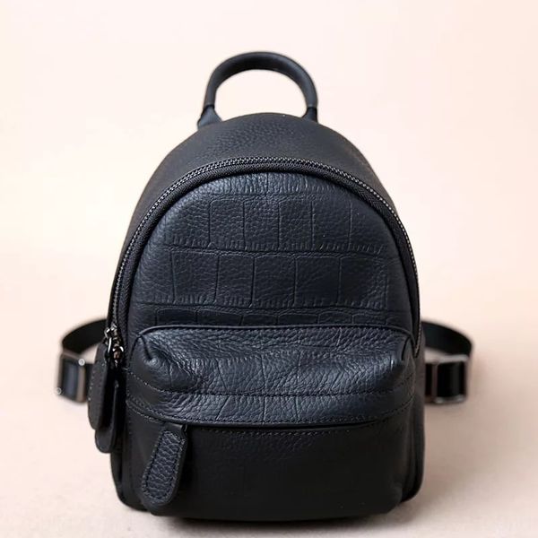 

layer cowhide backpack genuine women's backpack bag 2020 new crocodile pattern simple mini women's bag backpackstyle