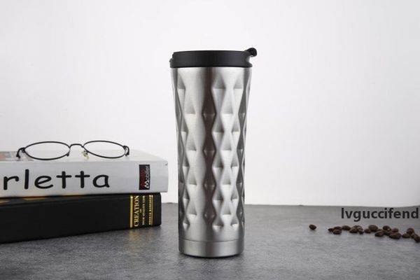 

17oz insulation diamond coffee mug 500ml creative stainless steel vacuum tumbler milk tea cups custom gift cup with lids a07