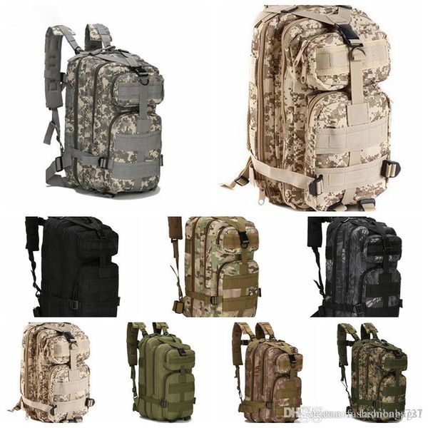

10 colors 3p outdoor tactical backpack 30l camping bag army trekking sport travel rucksack camping hiking trekking camouflage bag 50l gonne