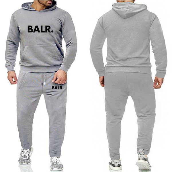 

fashion running mens designer balr tracksuits sportswear suit men's hoodie + pants casual jacket 20ss women two piece s-3xl, Gray