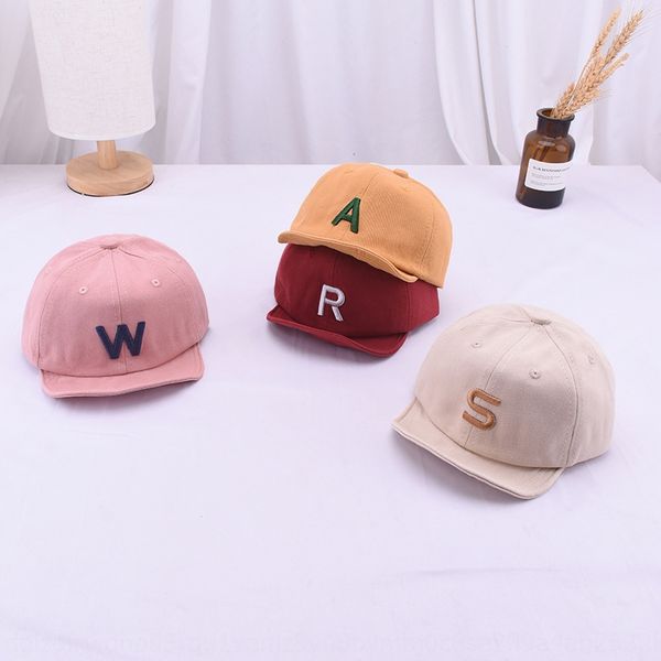 

exrts autumn new three-dimensional letter embroidery embroidered cornice cornice children's brim 1-3 years old baby soft brim cotton ca, Yellow