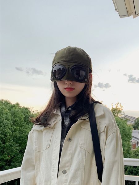 

vridh pilots wear glasses duck tongue hat men's and women's korean style all-match student street ins hip-hop web celebrity baseba, Blue;gray