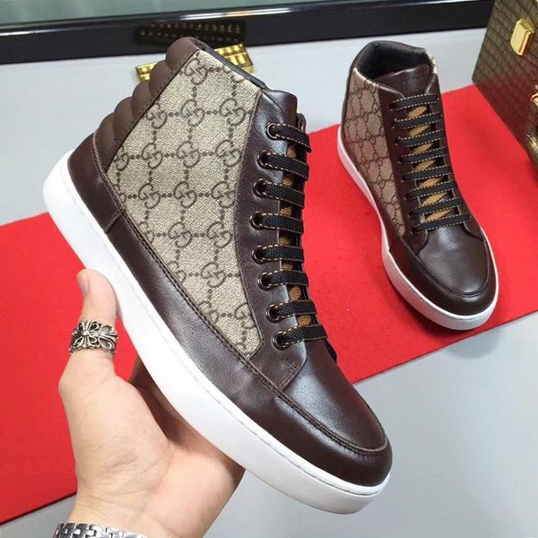 

lightweight men 's high sneaker luxury men boots outdoor walking footwears lace -up plus size men shoes comfortable vintage sneake, Black