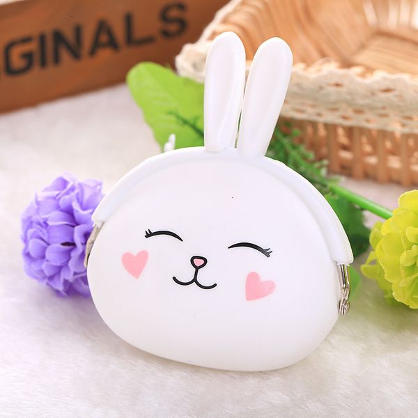 

новая мода портмоне прекрасный kawaii мультфильм мешок женщины девушки малый кошелек мягкий силиконовый bluetooth наушники сумка подарков, White