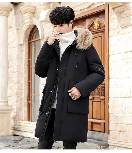 

selling new winter men's classic brand casual down jacket fashion warm windproof coat down jacket men's winter j, Black