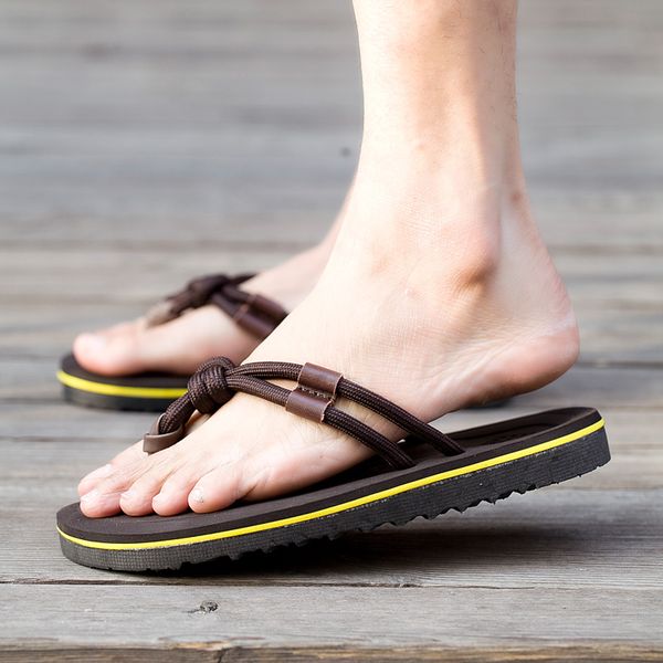 

new flat men sandals comfortable waterproof beach shoes men fashion open toe flip flop hard-wearing non-slip trend casual shoes, Black