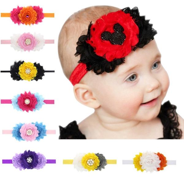 

hair accessories baby girl headband infant cloth band bows flower born tiara headwrap gift toddlers bandage ribbon headwear, Slivery;white