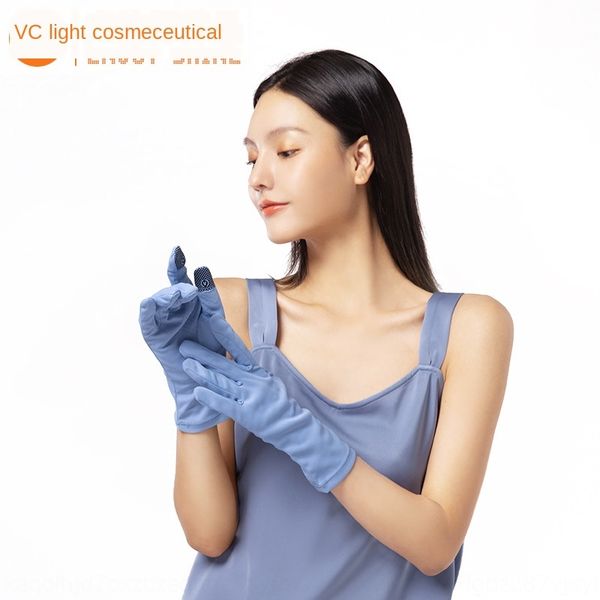 

vvc sunscreen female riding driving sleeve sunshade gloves and gloves long sunshade uv breathable two fingers, Blue;gray