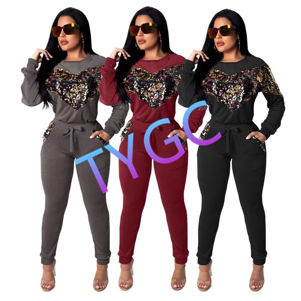 

sport 2-piece set coordinates suit sequins long sleeve suit women's autumn winter s-xxl size, White