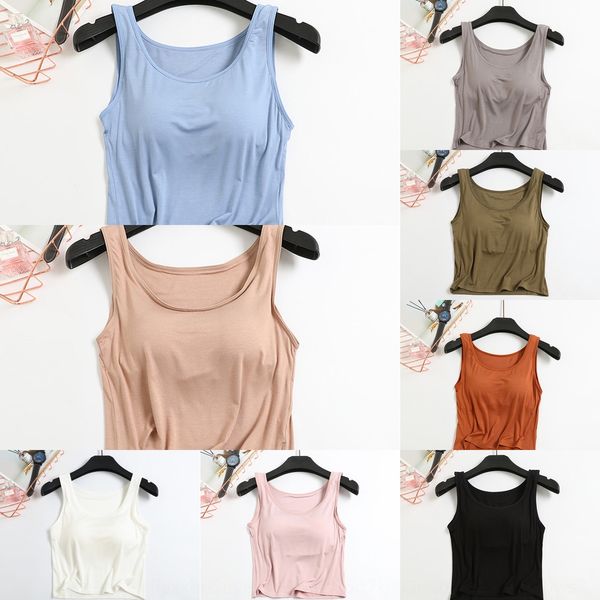 

бретели наружного покрытие кубок интегрированного камзол базового жилет жилет без стального кольца йога базовой рубашки женщин, White