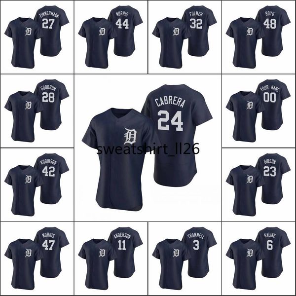 

detroit tigers men #24 miguel cabrera 28 niko goodrum 48 matthew boyd women youth custom navy authentic 2020 alternate jersey, Black