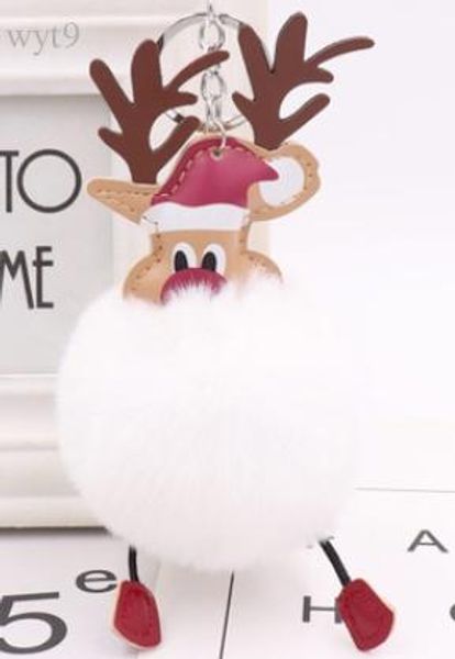 

2018 мода christmas deer помпон брелок velvet искусственного волос кролик шарик брелок животные олень ж брелок автомобиль, Silver